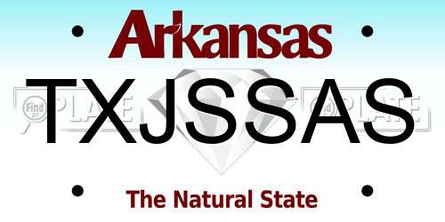 TXJSSAS Arkansas License Plate