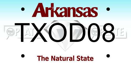 TXOD08 Arkansas License Plate