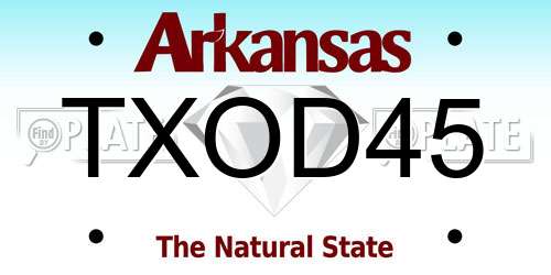 TXOD45 Arkansas License Plate