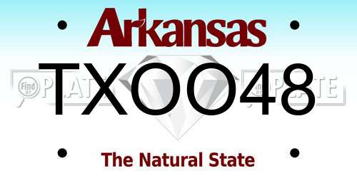 TXOO48 Arkansas License Plate