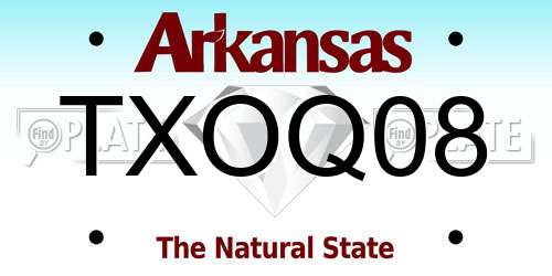TXOQ08 Arkansas License Plate