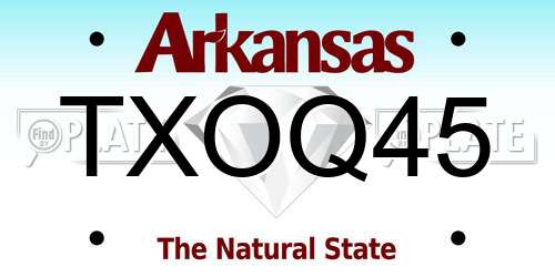TXOQ45 Arkansas License Plate