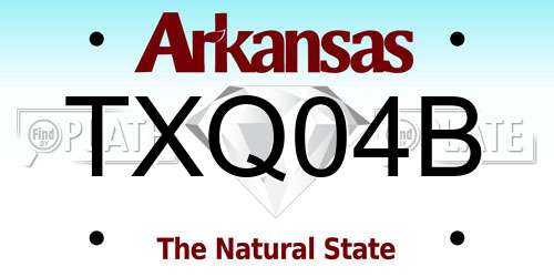 TXQ04B Arkansas License Plate
