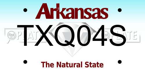 TXQ04S Arkansas License Plate