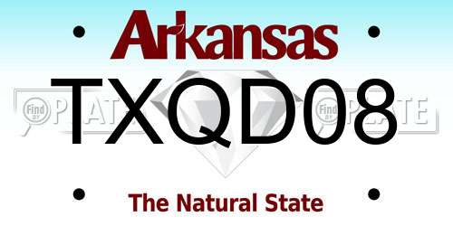 TXQD08 Arkansas License Plate