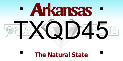 TXQD45 Arkansas License Plate