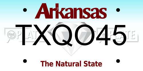 TXQO45 Arkansas License Plate