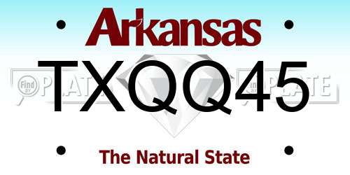 TXQQ45 Arkansas License Plate