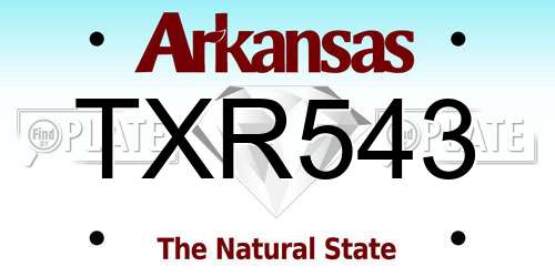 TXR543 Arkansas License Plate