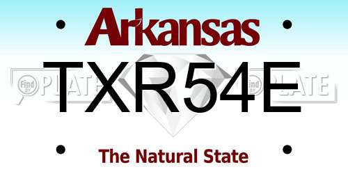 TXR54E Arkansas License Plate