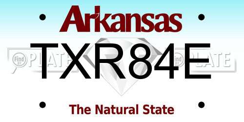 TXR84E Arkansas License Plate