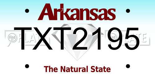 TXT2195 Arkansas License Plate