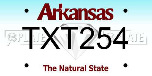 TXT254 Arkansas License Plate