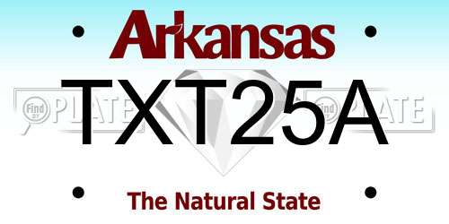 TXT25A Arkansas License Plate