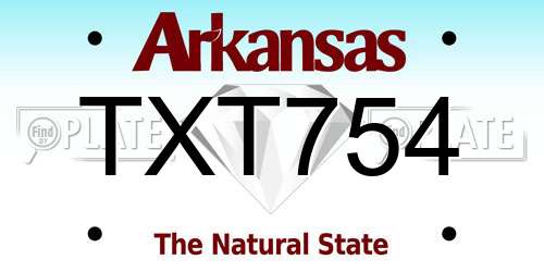 TXT754 Arkansas License Plate
