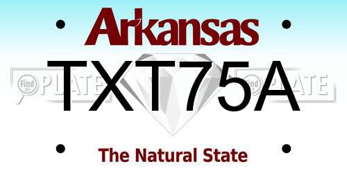 TXT75A Arkansas License Plate