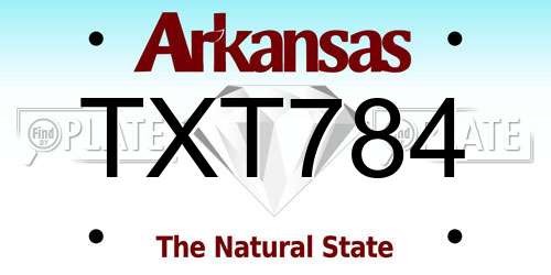 TXT784 Arkansas License Plate