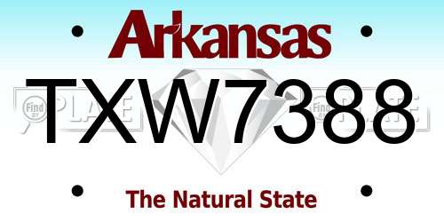TXW7388 Arkansas License Plate