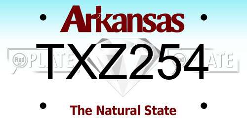TXZ254 Arkansas License Plate