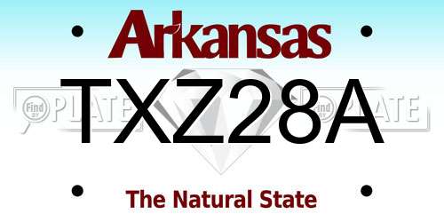 TXZ28A Arkansas License Plate