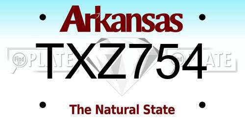 TXZ754 Arkansas License Plate