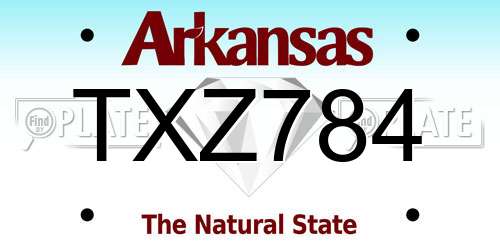 TXZ784 Arkansas License Plate