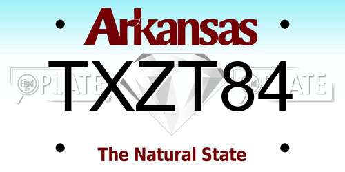 TXZT84 Arkansas License Plate