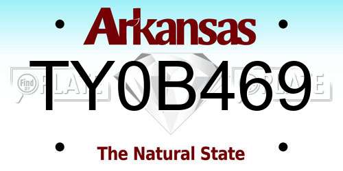 TY0B469 Arkansas License Plate