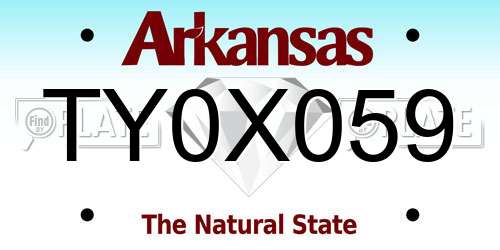 TY0X059 Arkansas License Plate