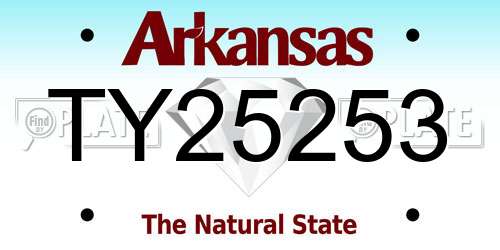 TY25253 Arkansas License Plate