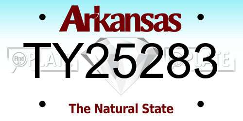 TY25283 Arkansas License Plate