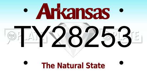 TY28253 Arkansas License Plate