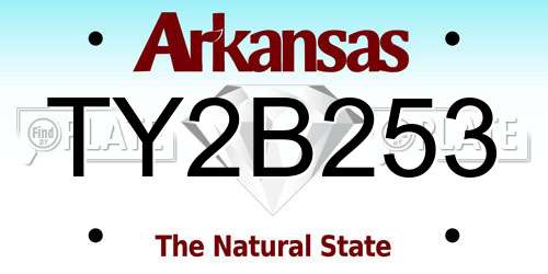 TY2B253 Arkansas License Plate