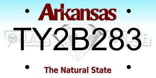 TY2B283 Arkansas License Plate