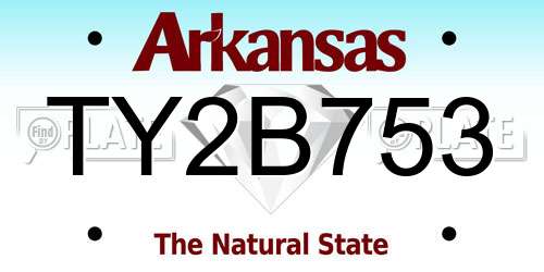 TY2B753 Arkansas License Plate