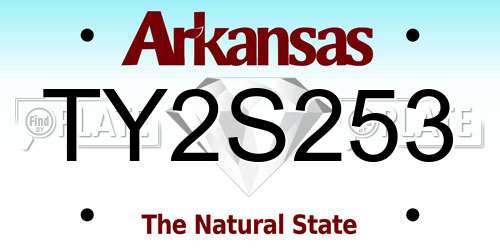 TY2S253 Arkansas License Plate