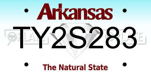 TY2S283 Arkansas License Plate