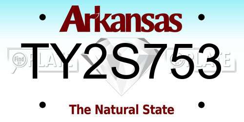 TY2S753 Arkansas License Plate