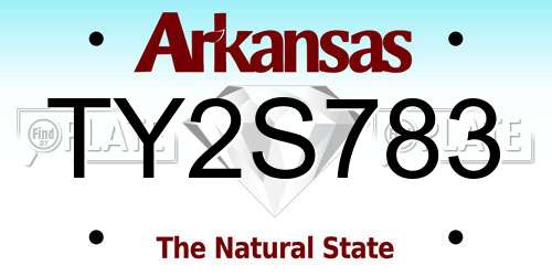 TY2S783 Arkansas License Plate