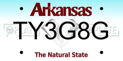 TY3G8G Arkansas License Plate