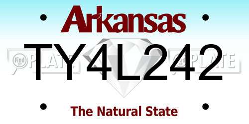 TY4L242 Arkansas License Plate