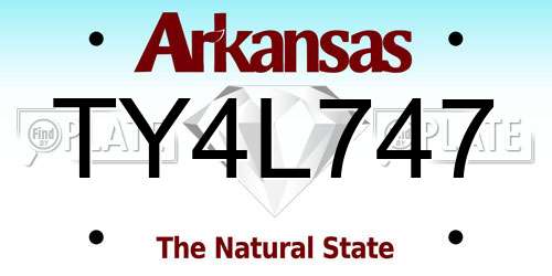 TY4L747 Arkansas License Plate