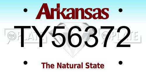TY56372 Arkansas License Plate