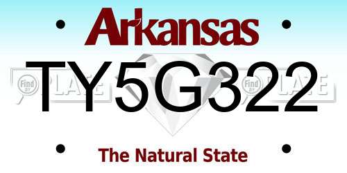 TY5G322 Arkansas License Plate
