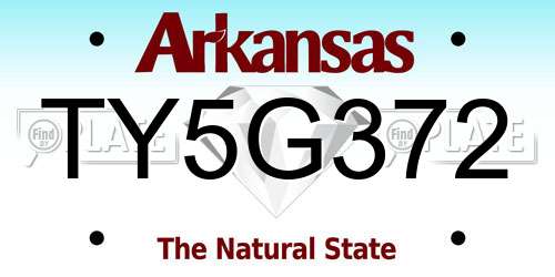 TY5G372 Arkansas License Plate
