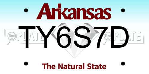 TY6S7D Arkansas License Plate