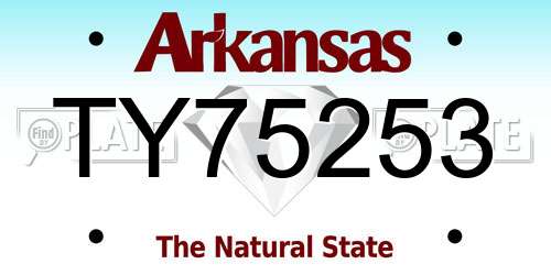 TY75253 Arkansas License Plate