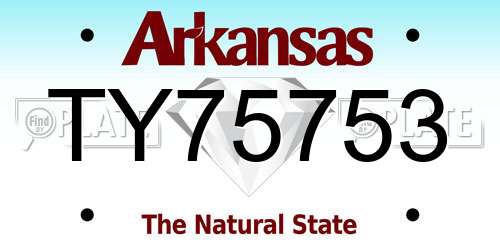 TY75753 Arkansas License Plate