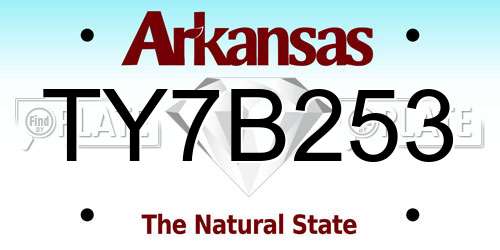 TY7B253 Arkansas License Plate