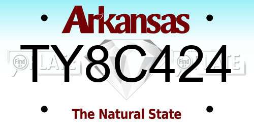 TY8C424 Arkansas License Plate